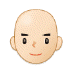 👨🏻‍🦲 man: light skin tone, bald display on Samsung